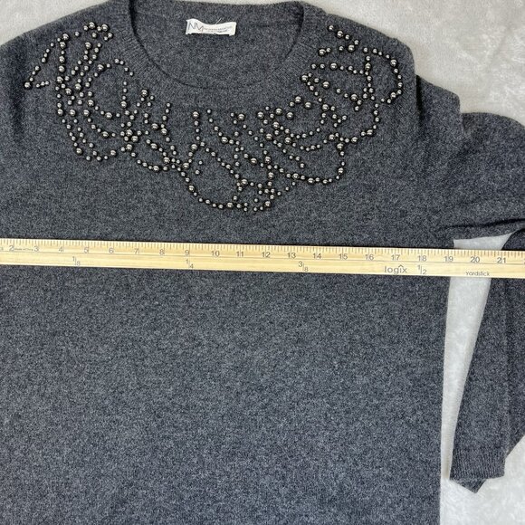 Neiman Marcus Sweater Womens 100% Cashmere Sweater Size L, Pearlized beading Lux - Picture 8 of 8